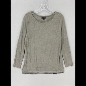J Jill Wearever Womens Shirt Size Medium Gray Long Sleeve Stretch Top Casual